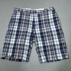 Vintage Polo Ralph Lauren‎ Shorts Men 35 Blue Chino Plaid Golf 5 Pocket Straight